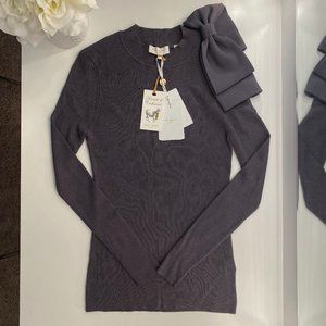 NWT Ted Baker NEHRU  bow skinny ribbed sweater